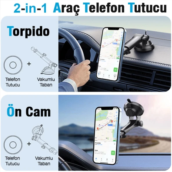 MA-151C Magsafe Torpido Üstü Araç Tutucu (Siyah) - 5
