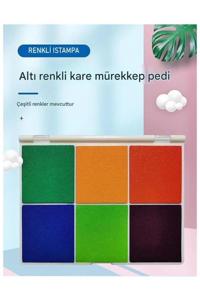 6 in 1 Arada Istampa Büyük Boy 165*127mm Çok Renkli Mürekkep Pedi - Resim 4