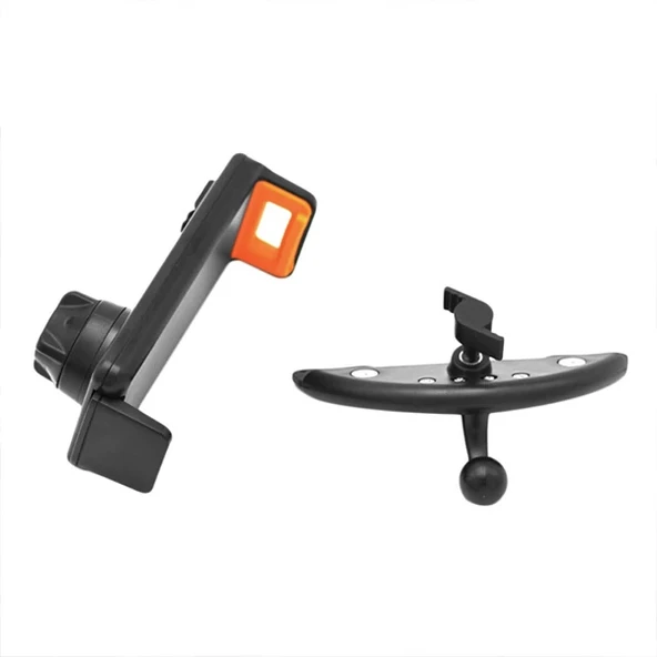 360 Döner Araç CD Yuvası Tablet Tutucu Büyük Ekran Tutucu 11.50-19CM (Siyah-Sarı) - 4
