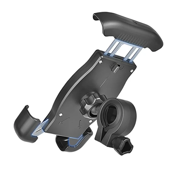 TT-T45 Motor ve Bisiklet Gidonu İçin 360 Dönebilen Telefon Tutucu (Siyah) - 2