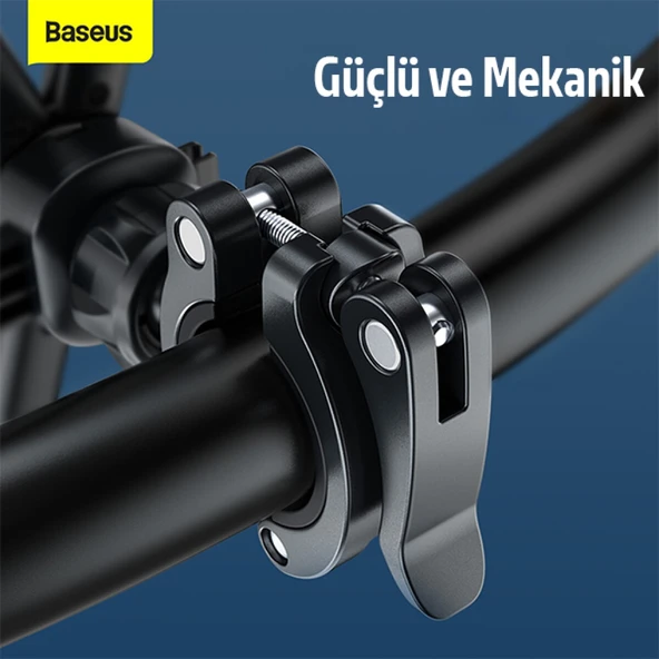 Baseus Quick to take 360 Derece Dönebilen Bisiklet ve Motosiklet Telefon Tutucu (Siyah) - 4