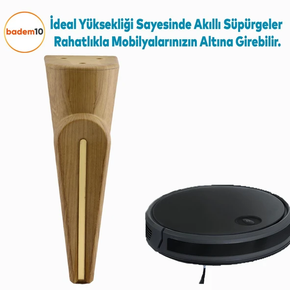 (4 ADET) Nota Ceviz 19 Cm Mobilya Kanepe Tv Ünitesi Koltuk Ayağı Ayakları Ahşap Desenli Kahverengi - Resim 5