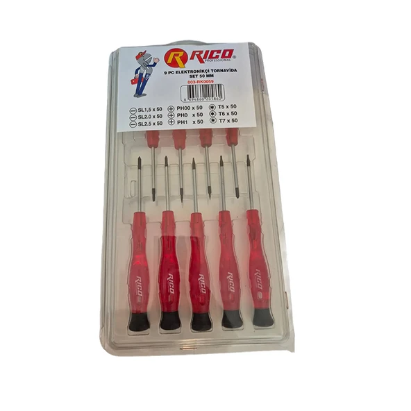 Rico 9 Parça Saatçi Tornavida Takımı Seti Ve Torx Set