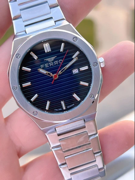 Ferro Çelik Kordon Nişan Ve Damat Saati Olarak ITALIAN DESIGN 3 Atm Erkek Kol Saati EFM40147-A5 - 3