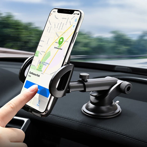 FLOVEME Teleskopik Cep Telefonu Araba-Araç Tutucu (Siyah) - 2