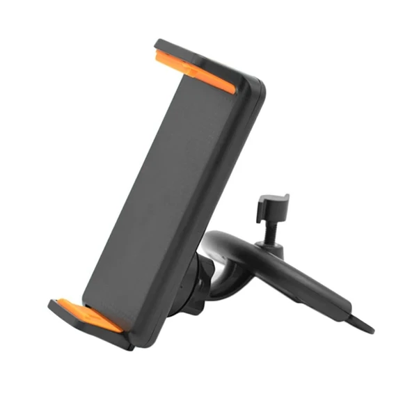 360 Döner Araç CD Yuvası Tablet Tutucu Büyük Ekran Tutucu 11.50-19CM (Siyah-Sarı) - 5