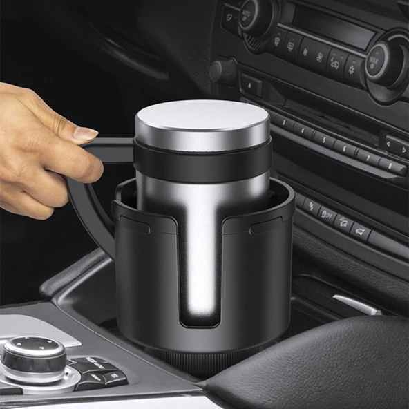 2in1 Ayarlanabilir Araç İçi Bardak ve Telefon Tutucu (Siyah) - 4