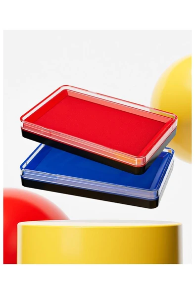 Kırmızı Mürekkepli Baskı Pedi Istampa Ofis Boyu 137*85mm Su Bazlı - 5