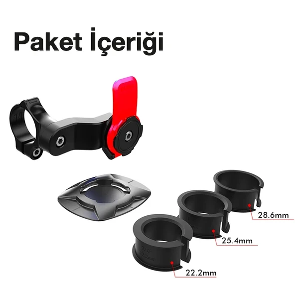 HL-143A Bisiklet Motosiklet Gidon Telefon Tutucu (Siyah-Kırmızı) - 7
