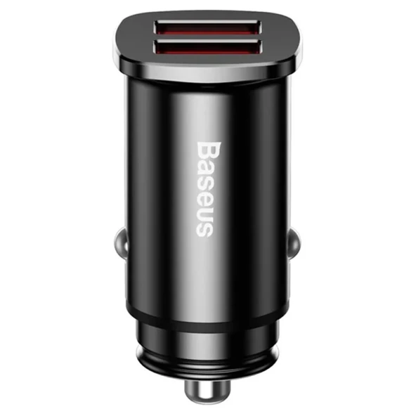 Baseus Square Metal 30W QC3.0 Dual Hızlı Araç Şarjı (Siyah) - 4