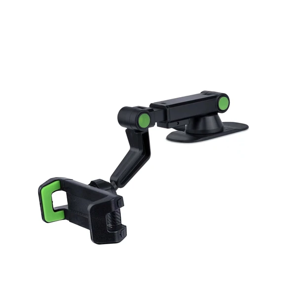 360 Dönebilen Dikiz Aynası Araç Telefon Tutucu (Siyah-Yeşil) - 4