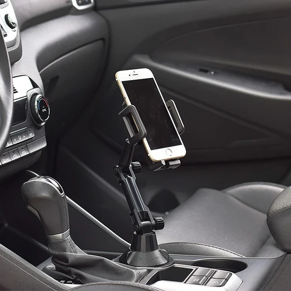 HB-801 Teleskopik Araç bardak Yeri Telefon Tutucu (Siyah) - 5