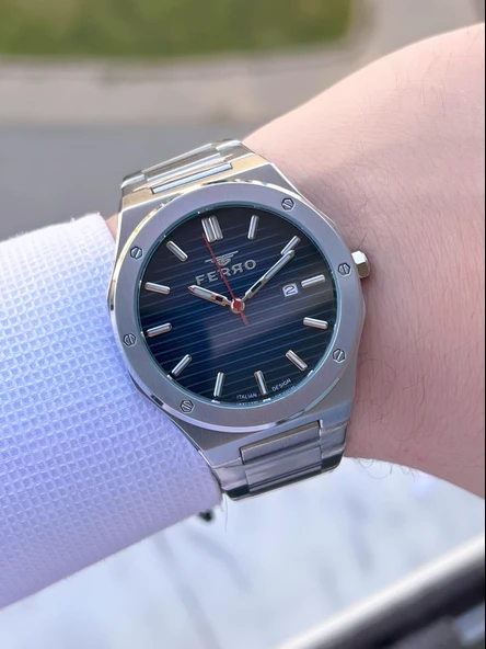 Ferro Çelik Kordon Nişan Ve Damat Saati Olarak ITALIAN DESIGN 3 Atm Erkek Kol Saati EFM40147-A5 - 2