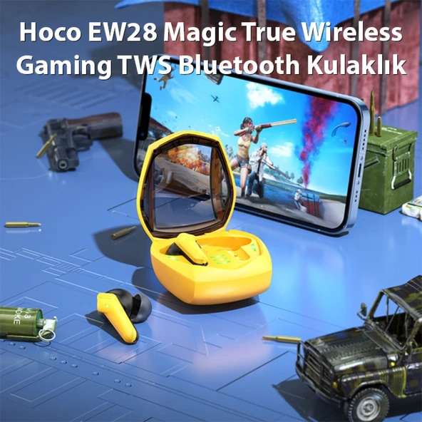 Hoco EW28 Gaming TWS Kulak İçi Bluetooth Kulaklık (Sarı) - 4