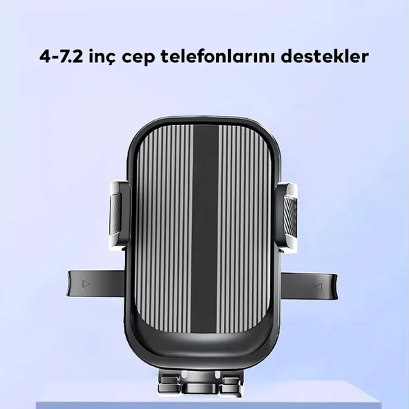 B093 Yuvarlak Havalandırma Uyumlu Araç Içi Telefon Tutucu (Siyah) - 5