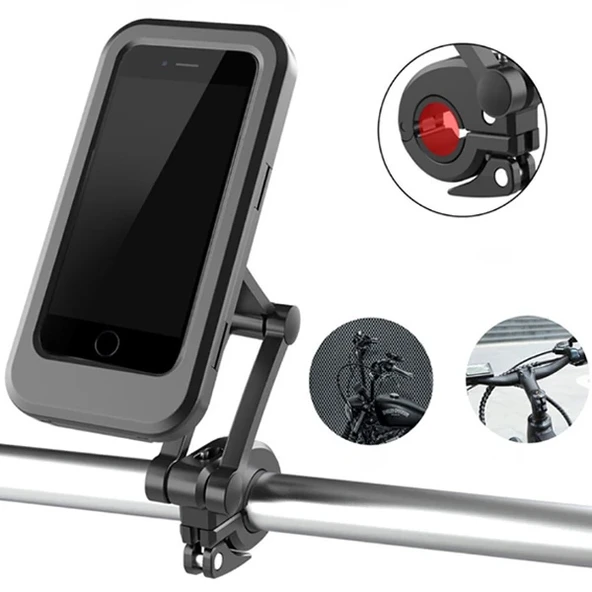 Universal Portatif Motosiklet Bisiklet Su Geçirmez Telefon Tutucu (Siyah) - 6