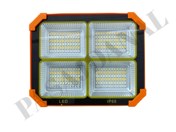 Turbo 400w Solar Led Projektör Kamp Solar Uzatmalı Solar Panel+Şarj Edilebilir Pil+ Şarj Kablosu - 3