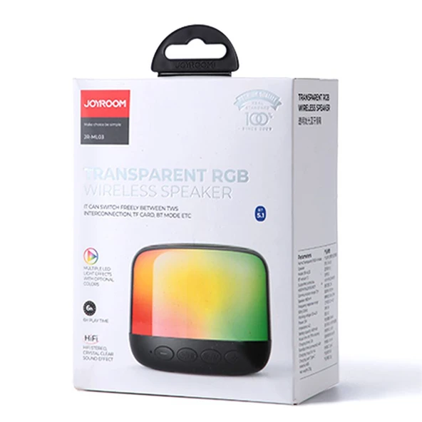 JOYROOM JR-ML03 RGB Işıklı Kablosuz Bluetooth Hoparlör - Speaker - 6