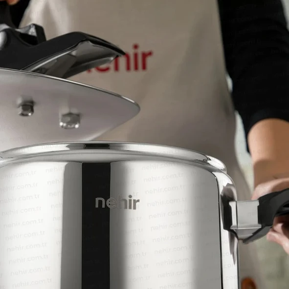 Nehir Silver Trend 4 Litre Klasik Düdüklü Tencere Siyah (8697076290095) - 2