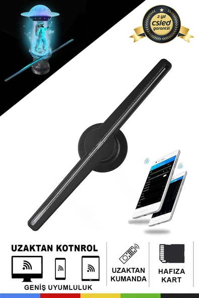 CSled  Smart 3D Hologram 42 cm Fan – 12V, 170° Görüş Açılı, WiFi ve APP Kontrollü
