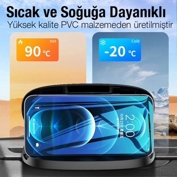 C1219 Torpido Üstü Numaratör Ve Araç İçi Telefon Tutucu (Siyah) - 4