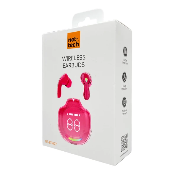 Nettech NT-BTH27 Kulakiçi Bluetooth Kulaklık Pembe - 3