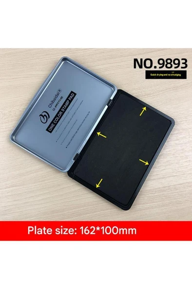 El Istampası Büyük Boy 175*117mm Siyah Mürekkep Pedi  9893