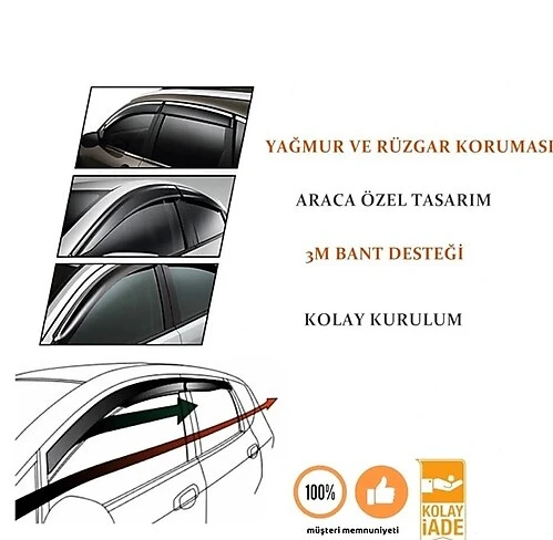 Toyota Hilux 2006-2014 4 Lü Set Cam Rüzgarlığı Ön Ve Arka Parça ürün görseli