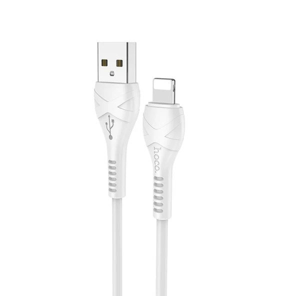 HOCO X37 İPhone 14-13-12-11 Lightning Şarj ve Data Kablosu 1M 2.4A (Beyaz)