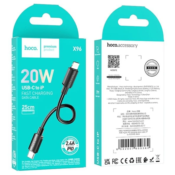 HOCO X96 Hyper Type-C To iPhone Lightning Hızlı Şarj Ve Data Kablosu 0,25cm (Siyah) - 4