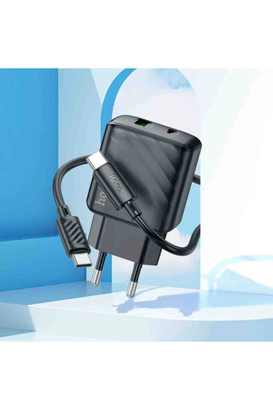Hoco CS23A Sunlight 30W Type-C ve USB 3.0 QC Çıkışlı Type-C to Type-C Kablolu PD Hızlı Şarj Aleti - Resim 4