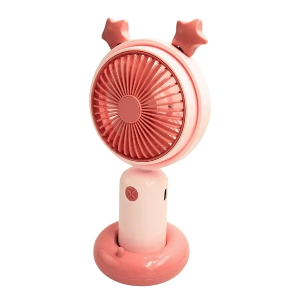 bigmate Mini El Fanı Taşınabilir Serinletici Işıklı Şarjlı Vantilatör 2 Kademeli Hız Ayarı YM88178 - 3