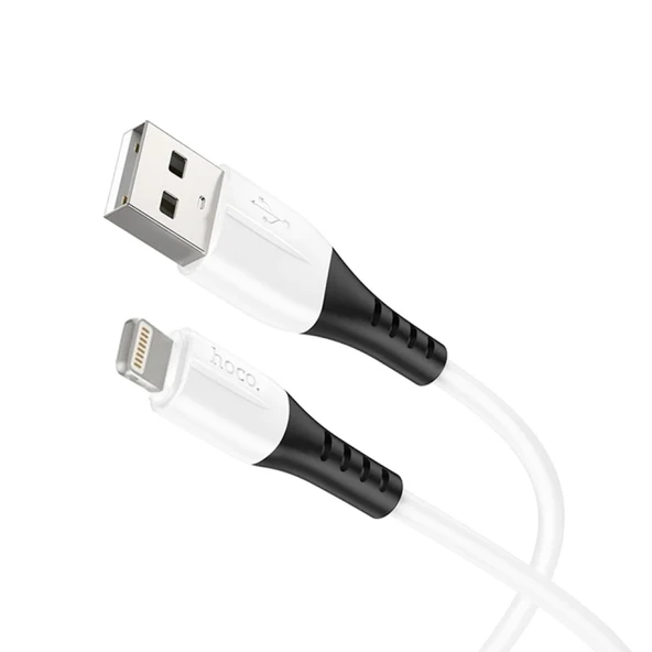 HOCO X82 iPhone Lightning to USB 2.4A Silikon Data ve Şarj Kablosu (Beyaz) - 2