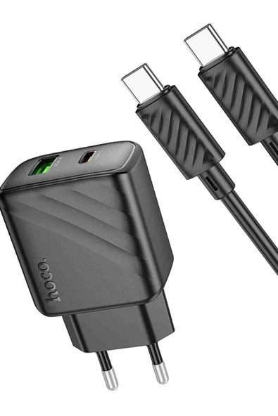 Hoco CS23A Sunlight 30W Type-C ve USB 3.0 QC Çıkışlı Type-C to Type-C Kablolu PD Hızlı Şarj Aleti - Resim 5