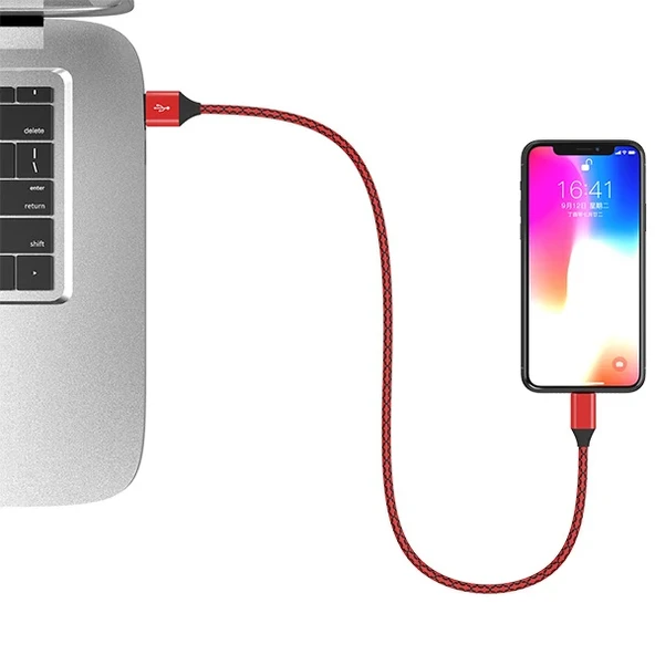 İPhone 14-13-12 11 3.0A Hızlı Halat Usb Şarj Kablosu 1 Metre (Kırmızı) - 5