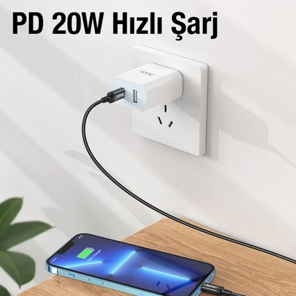 HOCO X89 PD 20W Type-C to iPhone Lightning Hızlı Şarj ve Data Kablosu (Siyah) - 5