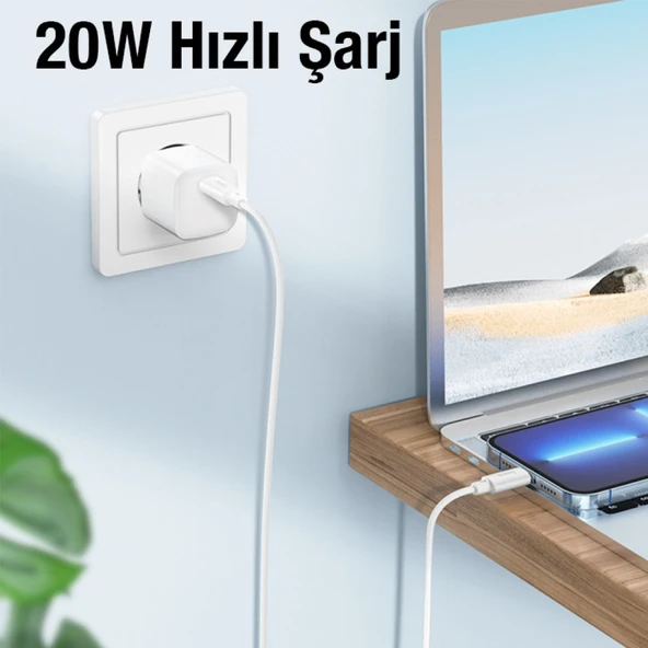 HOCO X88 20W Type-C to iPhone Lightning Hızlı Data ve Şarj Kablosu (Beyaz) - Resim 4