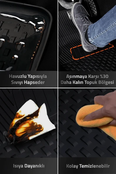 Toyota Camry 2017-2023 Uyumlu SAHLER Araca Özel 4.5D Havuzlu Oto Paspas - Resim 3