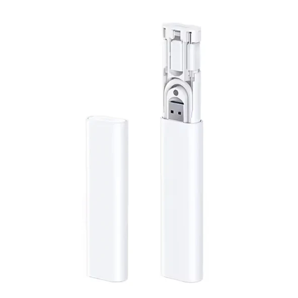 5in1 iPhone+ Type-C+ USB Seyahat için 60W Hızlı Şarj Kablo Seti (Beyaz)