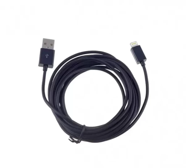 iPhone 11-12-13-14 Usb Şarj Data Kablosu 3 Metre (Siyah)