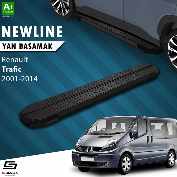 S-Dizayn Renault Trafic 2 Uzun Şase NewLine Siyah Yan Basamak 263 Cm 2001-2014 A+ Kalite ürün görseli