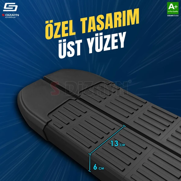 Ford Custom 2 Uzun Şase S-Line Siyah Yan Basamak 263 Cm 2023 Üzeri A+ Kalite - 3