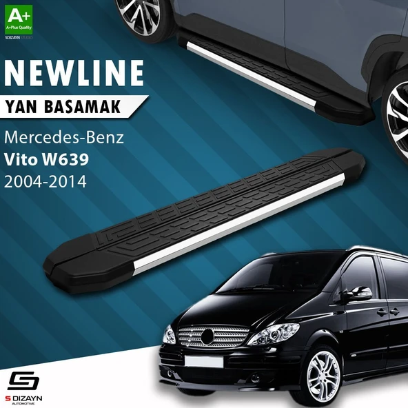 S-Dizayn Mercedes Vito W639 Kısa Şase NewLine Krom Yan Basamak 233 Cm 2004-2014 A+ Kalite ürün görseli