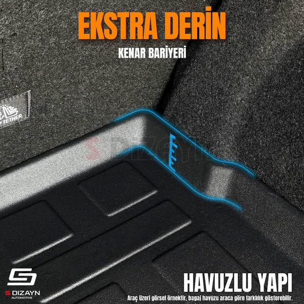 S-Dizayn Ford Courier 3D Pro Bagaj Havuzu 2014-2024 A+ Kalite - Resim 4