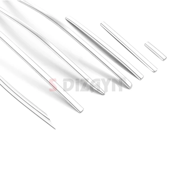 S-Dizayn VW Tiguan 3 Krom Ön Tampon Çıta Seti 7 Prç. 2024 Üzeri A+ Kalite - Resim 4