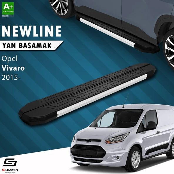 S-Dizayn Opel Vivaro B Kısa Şase NewLine Aluminyum Yan Basamak 223 Cm 2015-2018 A+ Kalite ürün görseli