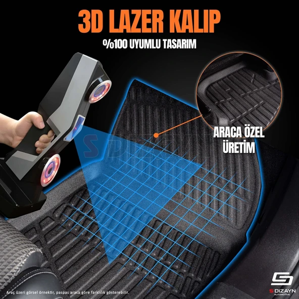 S-Dizayn Cupra Leon 3D Pro Havuzlu Paspas 2023 Üzeri A+ Kalite - Resim 2