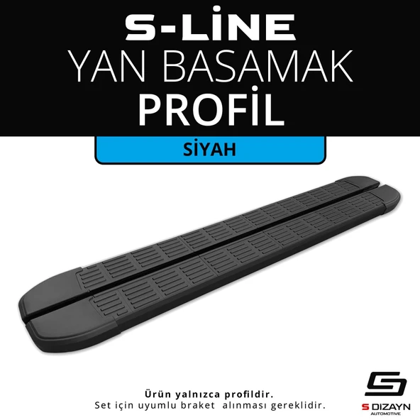 S-Dizayn S-Line Siyah Yan Basamak Profil 183 Cm Etekli 36lık ürün görseli