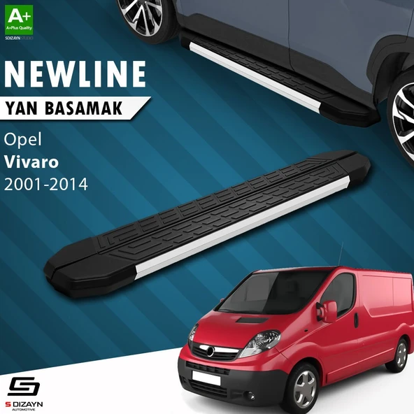 S-Dizayn Opel Vivaro A Uzun Şase NewLine Aluminyum Yan Basamak 263 Cm 2001-2014 A+ Kalite ürün görseli