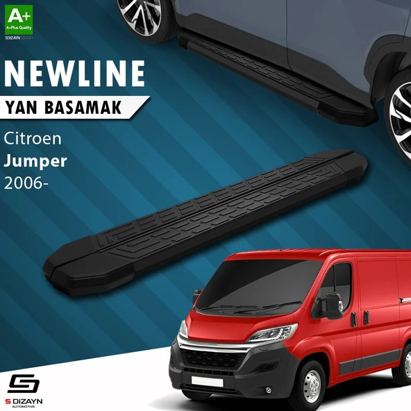 S-Dizayn Citroen Jumper 3 Kısa Şase NewLine Siyah Yan Basamak 203 Cm 2006-2022 A+ Kalite ürün görseli